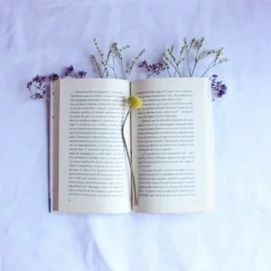 Open Book with flowers